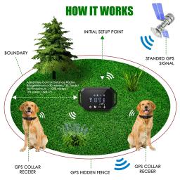 Cerca do cão sem fio GPS, choque elétrico vibrar, Faixa 100-3300 pés, Força de aviso ajustável, recarregável, Pet Containme - Image 2