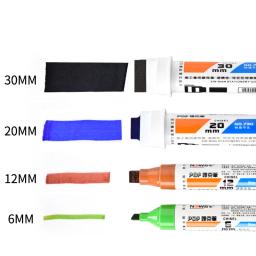 1Pc 30MM Pintura Permanente Caneta 12 Cores Ponta Plana Marcador Escova Esboço Graffiti Cartaz Manga Canetas Para Escritório Escola Arte Suprimentos - Image 3