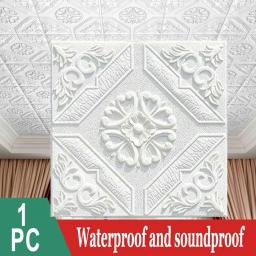 1 e 10 * papel de parede 3d adesivos de parede auto-adesivo painel de espuma decoração de casa fácil de remover para sala de estar quarto teto tv arte de parede - Image 2