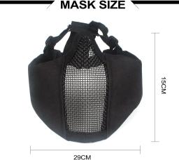 Zlangsports-dobrável meia máscara facial para airsoft e paintball, com óculos de proteção uv, malha metálica, cs militares - Image 6
