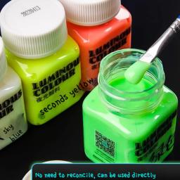 Pintura acrílica fluorescente que brilha no escuro, brilho luminoso, estudante, pintado à mão, faça você mesmo, luz de parede têxtil, pigmento absorvente - Image 6