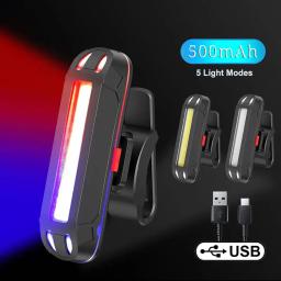 Super brilhante led luz traseira da bicicleta 5 modos de iluminação usb recarregável selim garfo luz aviso segurança lanterna traseira da bicicleta - Image 1