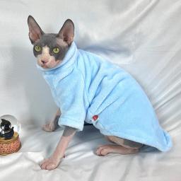 Gola alta coral quente para gatos, roupas de gato sem pêlos, colete Sphynx de inverno, roupas de gatinho, acessórios para animais - Image 4