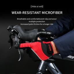 Luvas de ciclismo MTB para homens e mulheres, preto, tela sensível ao toque, bicicleta de estrada, equitação, gel de silicone, bicicleta, motocicleta - Image 5