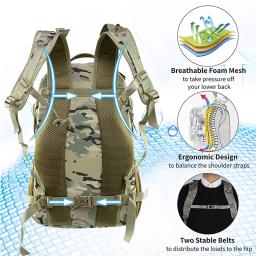 Homens mochilas táticas ao ar livre 35l grande capacidade homem 3 dias molle hking sacos para trekking ao ar livre acampamento mochila saco de viagem - Image 3