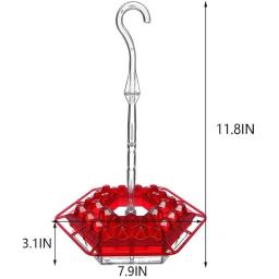 Alimentadores de beija-flor para pendurar ao ar livre, fácil de limpar e reabastecer, Alimentador de pássaros com poleiro e foço de formiga embutido - Image 2