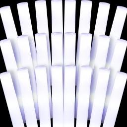 Varas de espuma LED com efeito intermitente, luz branca, bastões Cheer, Glow in the Dark, Wedding Party Supply, 3 luzes piscando, 30PCs - Image 1