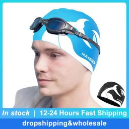 Silicone Homens Mulheres Cabelo Longo Swim Pool Hat Esportes Adultos Proteger Orelhas Natação Hat Cover Para Crianças Crianças - Image 1