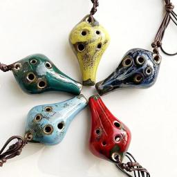 Pequena Gota de Água Ocarina com Corda Pendurada, Adequado para Artesanato, 6 Buracos, 1Pc - Image 1