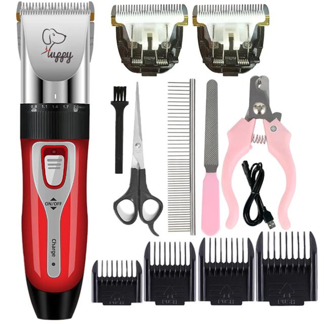 Conjunto Profissional de Cortadores de Cabelo para Animais de Estimação: Máquinas para Cachorros, Gatos e Coelhos, Recarregáveis e Sem Fio
