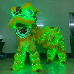Parque de diversões de leão com led, adereços de dança de leão, festival tradicional chinês, luz led dupla, dança do leão, traje sul - Image 1