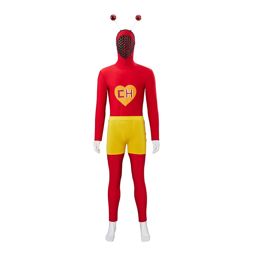 TV el chapulin colorado cosplay traje vermelho bodysuit uniforme terno masculino halloween carnaval festa traje - Image 1