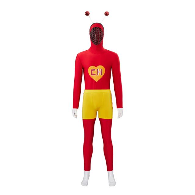 TV el chapulin colorado cosplay traje vermelho bodysuit uniforme terno masculino halloween carnaval festa traje