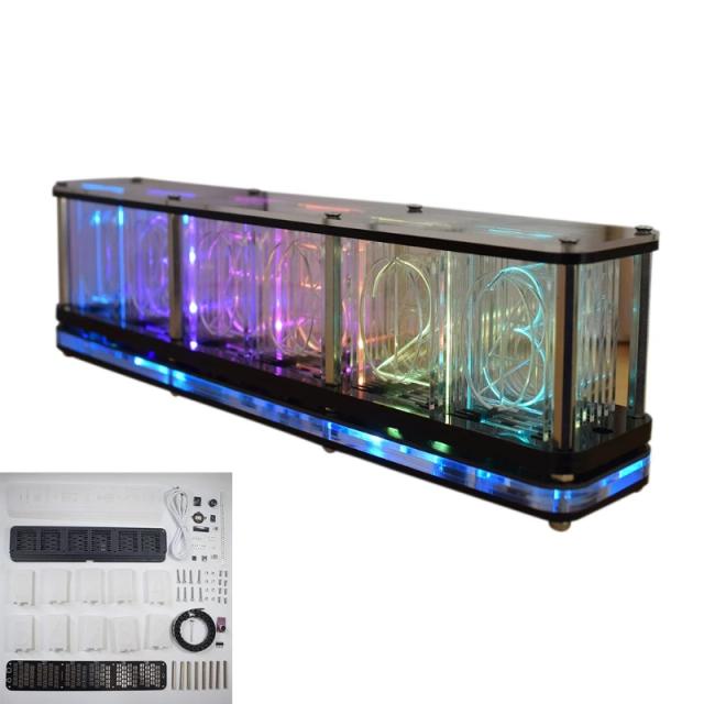 Kit DIY de Relógio LED com Espectro Musical e Iluminação RGB Brilhante para Decoração e Presentes