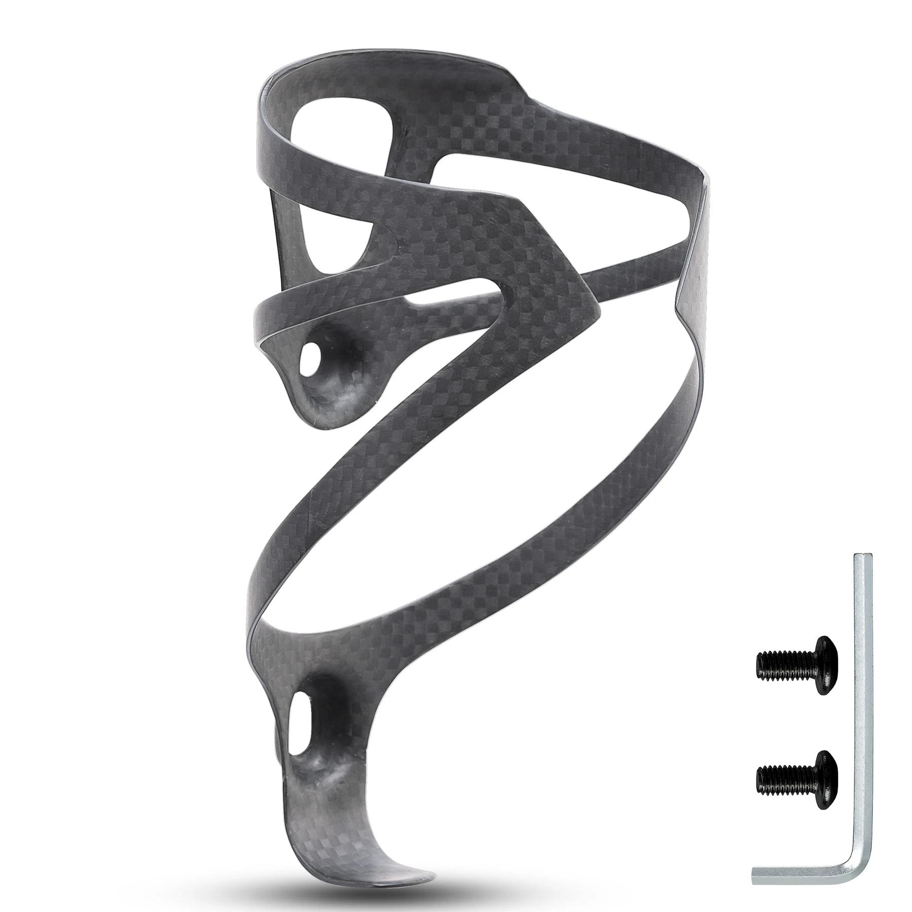 HUALONG Gaiola para garrafa de água de bicicleta de fibra de carbono 3K Gaiolas para suporte de garrafa de água para bicicleta de estrada MTB, preto fosco, peso (16± 2g) - Image 1