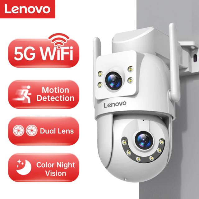 Lenovo Câmera de Segurança 4MP HD Wi-Fi Lente Dupla Rastreamento Automático