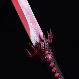 Espada de batalha chinesa kongfu feita à mão, lâmina de aço de alto manganês, tang completo real pronto para treinamento, chama vermelha catana - Image 5