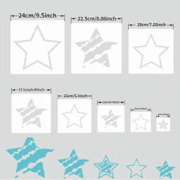 YOMDID-Modelo Oco em Forma de Estrela para Artesanato DIY, Pintura Spray, Stencils, Decoração, Scrapbook Making, Ferramentas de Pintura, 8Pcs - Image 6