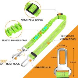 Cinto de segurança para cães, Arnês para cães, Ajustável, Durável, Nylon, Refletivo, Tecido Bungee, Tether, Suprimentos de viagem de carro - Image 6