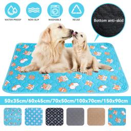 Cão pee almofada cobertor reutilizável absorvente fralda lavável filhote de cachorro treinamento almofada cama pet urina tapete para pet assento de carro sofá capa - Image 1