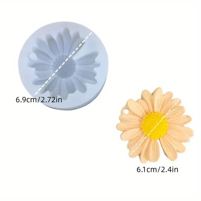 Silicone Vela e Molde De Gesso, 3D Margarida Flor, DIY Resina e Argila Artesanato Suprimentos, 1Pc - Image 1