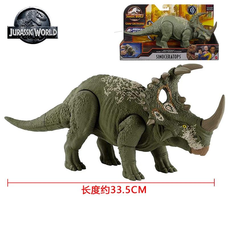 Jurassic World Camp Cretáceo Som Greve Sinoceratops Baryonyx Grim Sarchosuchus Dinossauro Figuras de Ação Modelos Brinquedos para Meninos - Image 1