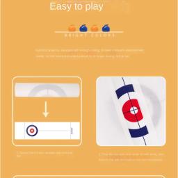 1 conjunto de presentes para famílias, mini jogo de curling de mesa com 8 rolos, jogo de curling de lazer, fácil de operar, dobrável, viagem - Image 3