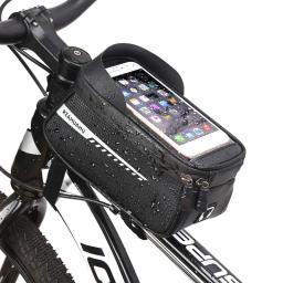 Bolsa para feixe dianteiro de bicicleta, bolsa para tubo frontal, ciclismo, touchscreen, suporte de telefone, à prova d'água, armazenamento de sela, mtb, acessórios de bicicleta de estrada - Image 1