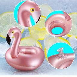 Porta-garrafas flamingo, porta-copos inflável, porta-copos flutuantes, ouro rosa, 1 peça - Image 4
