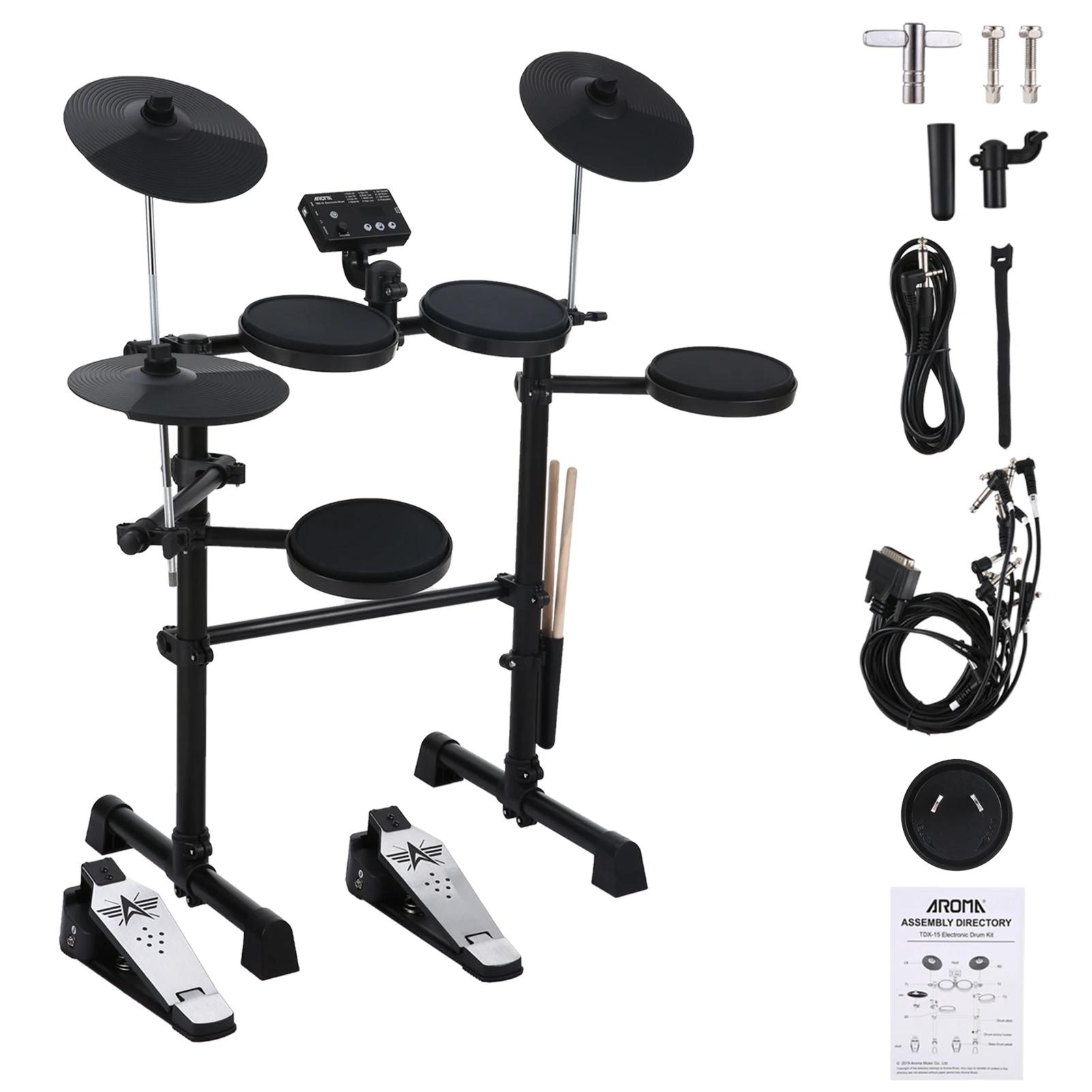 Kit de Bateria Eletrônica para Adulto Iniciante, Hi-Hat Pedais, Conexão USB MIDI, Presentes de Música, 8 PCs, 144 Sons - Image 1