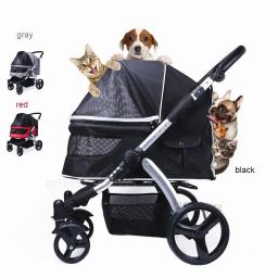 Dobrável Desativado Big Dog Trolley, 4 rodas impermeável Oxford pano carrinho de gato, Liga de alumínio Pet Carrier, Bearing 50kg - Image 1