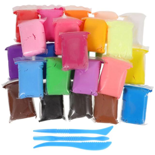 Kit de Argila Colorida DIY com 24 Cores para Modelagem e Artesanato - Ideias Criativas para Presentes e Brinquedos em Ar Seco para Adultos e Adolescentes