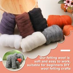 Fenrry Agulha Felting Lã, Roving Bulk, DIY Materiais Artesanais, 8 Cores - Image 4