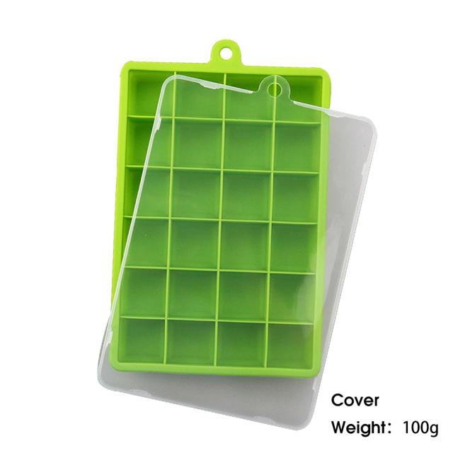 Bandeja de Gelo Silicone 24 Furos Quadrada com Tampa