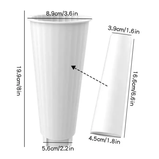Vaso Listrado Grande de Silicone para Artesanato: Utensílios de Flor em Gesso e Cimento - 20cm