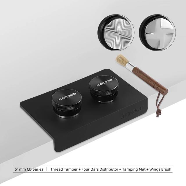 MHW-3BOMBER Tamper e Distribuidor de Café 51/53/58mm para Barista Doméstico - Conjunto Completo