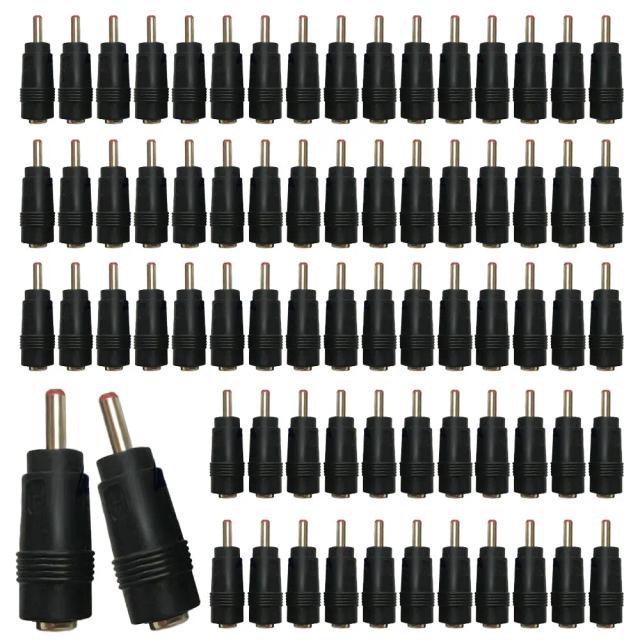 Adaptador de Conector de Alimentação DC para Som Musical - Plugues Macho 5,5mm x 2,1mm e 3,5mm x 1,35mm em Pacotes de 2, 14, 100 e 200 Unidades