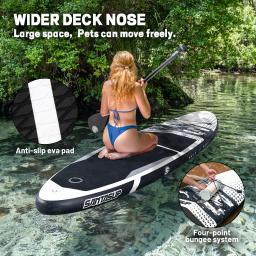 Prancha de remo inflável para iniciantes, prancha de surf profissional antiderrapante com acessórios de mochila de bomba, esqui aquático SUP - Image 4