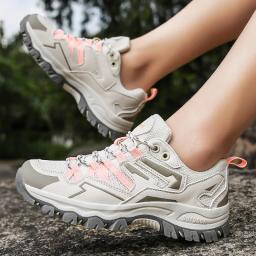 STRONGSHEN-Sapatos de caminhada ao ar livre para homens e mulheres, sapatos de escalada, botas esportivas impermeáveis, tênis trekking, moda para casal - Image 6
