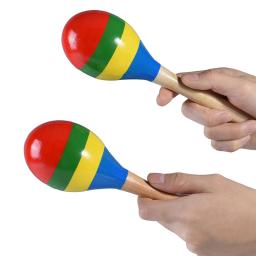Maracas-Chocalhos de percussão manual para crianças e adultos, Rumba de madeira, instrumento musical, durável, conjunto de 2 - Image 4