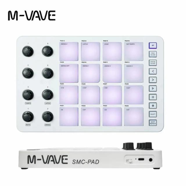 Controlador MIDI Sem Fio M-VAVE SMC-PAD: Teclado de Percussão Portátil com Interface USB-C e Almofadas Sensíveis ao Toque