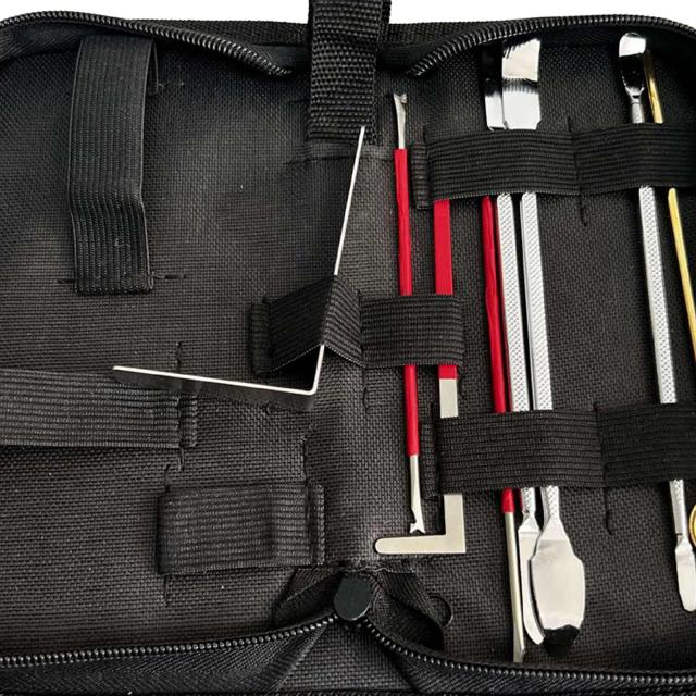 Kit de Ferramentas de Reparo em Aço Inoxidável com Estojo para Instrumentos de Sopro - 8 Peças para Piccolo, Flauta, Clarinete e Oboé