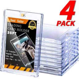 Mangas de cartão magnético Suporte para Baseball Sports Card, Capa Protetora, Transparente Display Case de plástico rígido, 35PT - Image 1