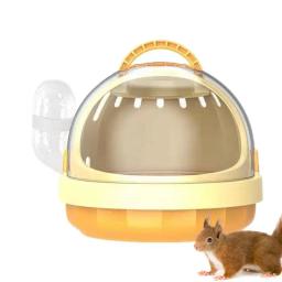 Maleta portátil de hamster, Transportadora de viagem com garrafa de água destacável, Bolsa panorâmica para viagem, Porco-da-Guiné - Image 5