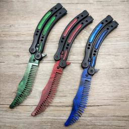 CS GO Butterfly Traning Faca, Treinador dobrável, Ferramenta do jogo, Lâmina de pente para exercício, sem borda, Dropshipping - Image 1