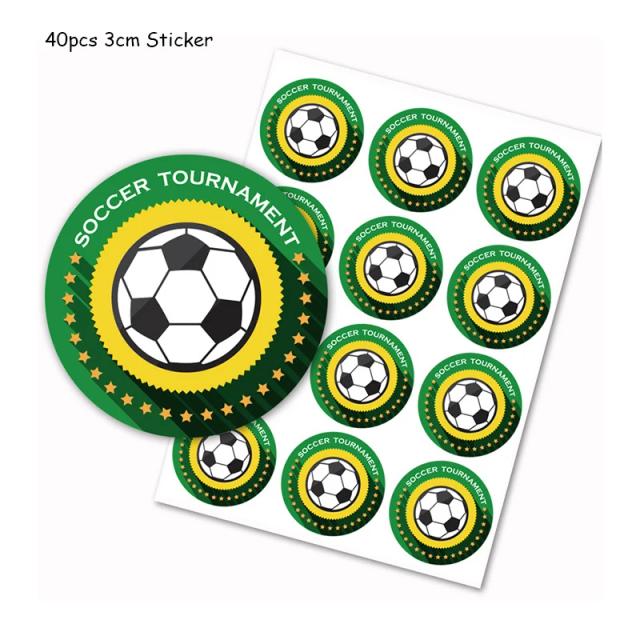 Conjunto de 40 Adesivos Personalizados de Futebol para Decorar Quarto de Crianças