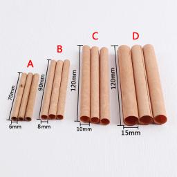 Pavios de vela de madeira cilíndricos redondos com suporte de ferro, Vela artesanal fazendo suprimentos, Núcleos de vela sem fumaça, 10pcs por conjunto - Image 6