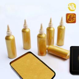 Recarga de Tinta Carimbo-Almofada à Base de Água, Caligrafia, Pintura, Escultura, Imprensa, Impressão à Mão, Dourado, Cor, Selo, 100g - Image 1