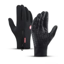 Luvas quentes de esportes touchscreen masculino e feminino, pesca, à prova de respingos, esqui, exército, ciclismo, snowboard, antiderrapante, zíper, inverno - Image 1