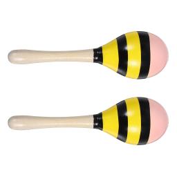 Pequenas Maracas De Madeira Instrumentos Musicais, Instrumento De Percussão, Martelo De Areia, Favor De Festa Mexicano, Treinamento De Áudio, 2Pcs - Image 5